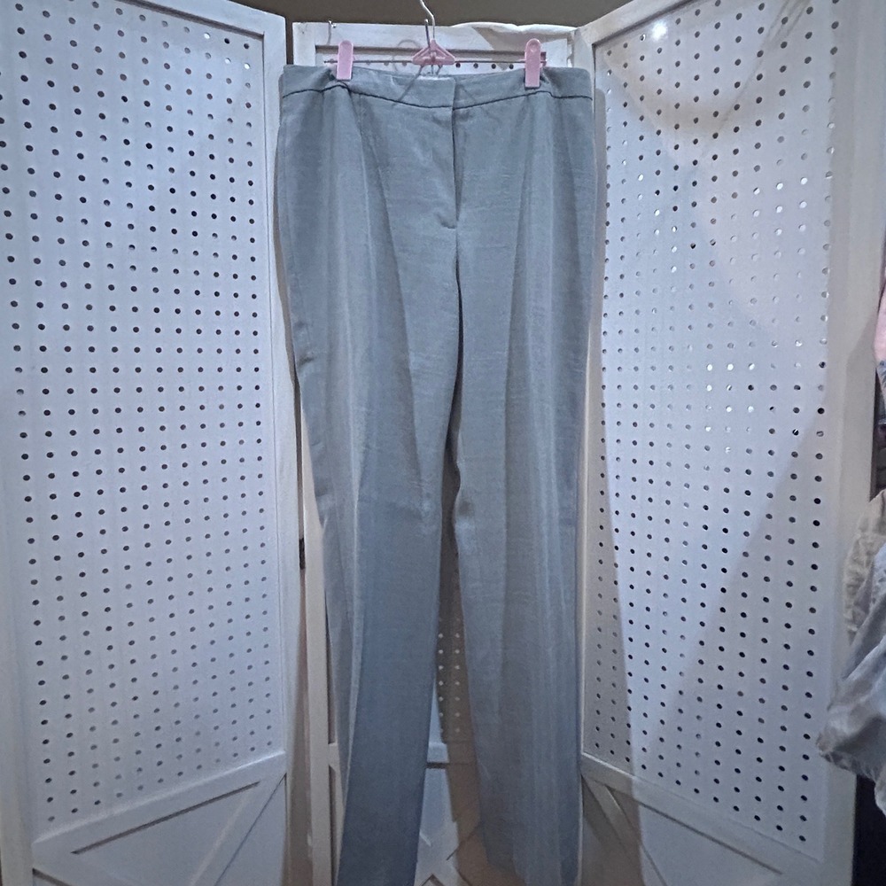 Le Suit Light Gray Herringbone Career Pants Size 12‎